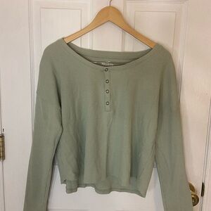 Green Long Sleeve Henley Top